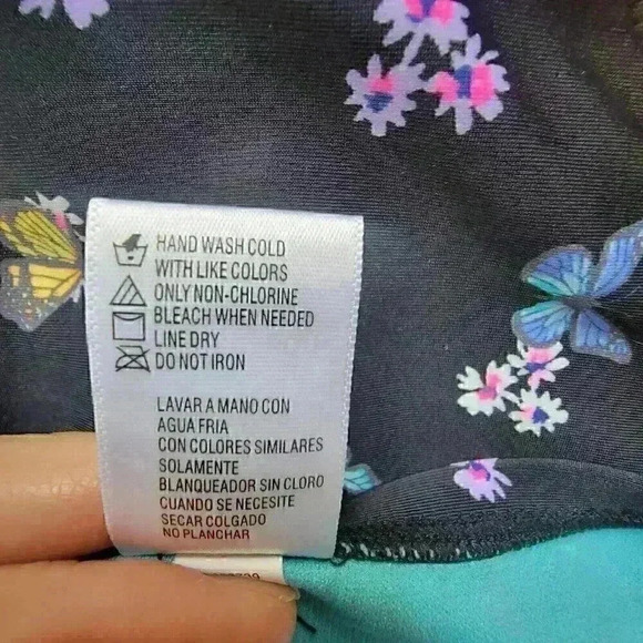 California Waves Plus Fly Away Black Multi Bikini Bottom Size 16/18 Butterfly - Picture 8 of 8